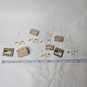 Doll House Brown Paper Packages Parcels Mail Letters Miniature Decor Art